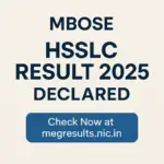 MBOSE Results SSLC Exam 2025